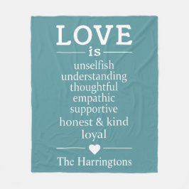 Liefde is ... aangepaste naam en dekens van kleure