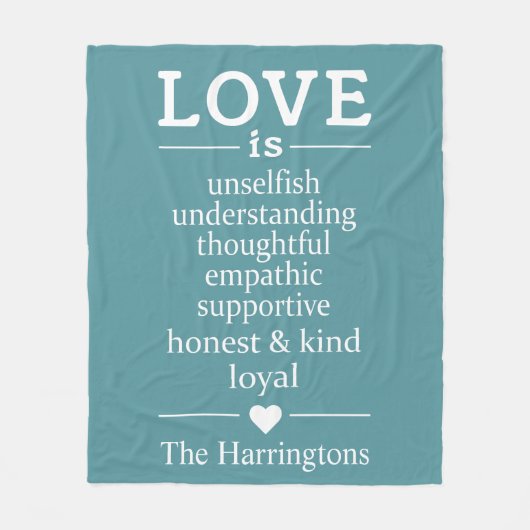 Liefde is ... aangepaste naam en dekens van kleure (Voorkant)