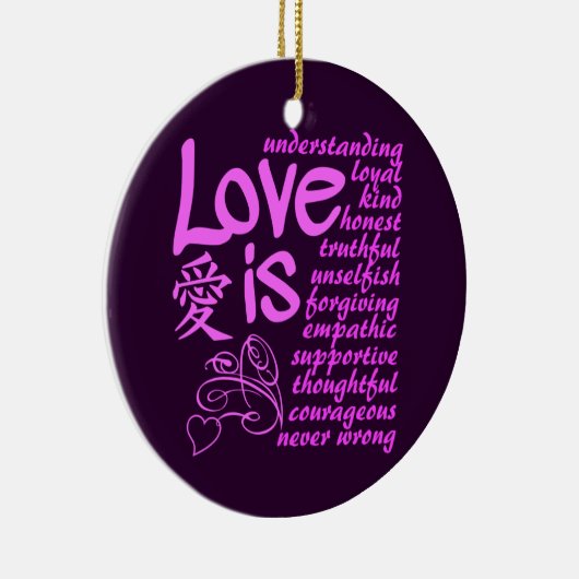 liefde is ... aangepaste namen en date ornament (Rechts)