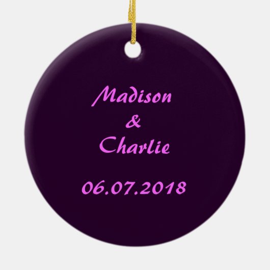 liefde is ... aangepaste namen en date ornament (Achterkant)