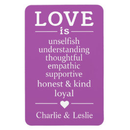 Liefde is ... aangepaste namen en kleurenmagneet magneet