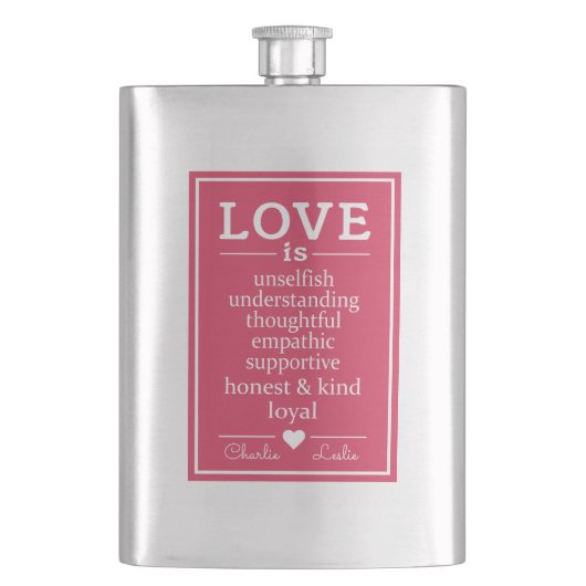 Liefde Is ...aangepaste namen fles Flacon (Voorkant)