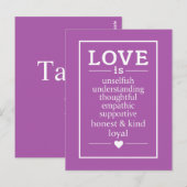 Liefde is ... aangepaste tekst- en kleurentellingk briefkaart (Voorkant / Achterkant)