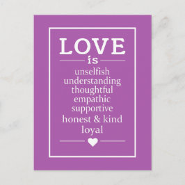 Liefde is ... aangepaste tekst- en kleurentellingk briefkaart