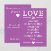 Liefde is ... aangepaste uitnodigingen (Voorkant / Achterkant)