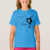 Liefde is Afbeelding Skating, met hart - BLUE T-Sh T-shirt (Voorkant)