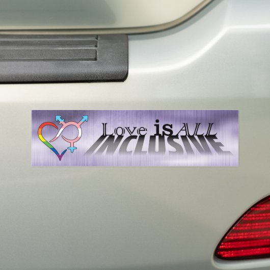 Liefde is all inclusive bumpersticker (Op auto)