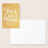 Liefde is allemaal rond Fancy handgeschreven typog Folie Kaarten (Display)