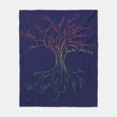Liefde is Alles Boom des levens Marine Regenboog V Fleece Deken (Voorkant)