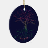 Liefde is Alles Boom des levens Marine Regenboog V Keramisch Ornament (Rechts)