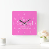 Liefde is alles-roze wandklok (Huis)