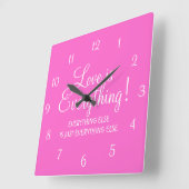 Liefde is alles-roze wandklok (Hoek)