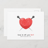 Liefde is alles wat je breit | VALENTIJNSDAG Feestdagenkaart (Voorkant / Achterkant)