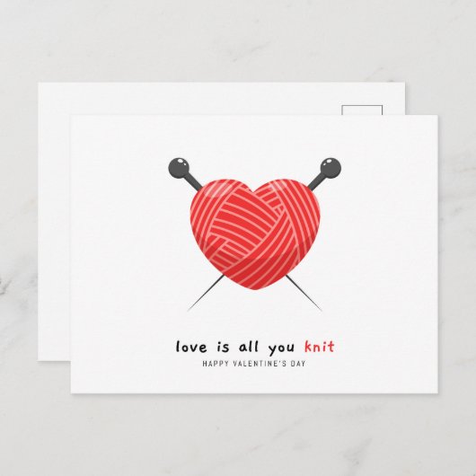 Liefde is alles wat je breit | VALENTIJNSDAG Feestdagenkaart (Voorkant / Achterkant)