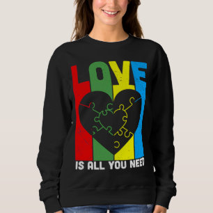 Liefde is alles wat je nodig hebt Autisme Heart Pu Trui