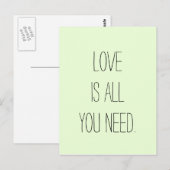 "Liefde is alles wat je nodig hebt" Briefkaart (Voorkant / Achterkant)