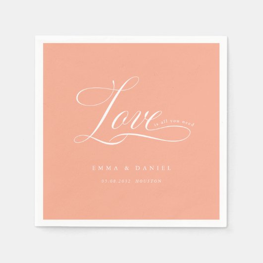 Liefde is alles wat je nodig hebt! Elegant, bruilo Servet (Voorkant)
