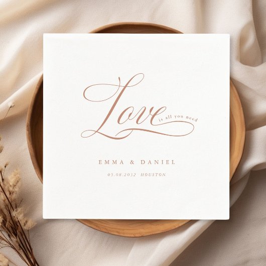 Liefde is alles wat je nodig hebt! Elegant, bruilo Servet