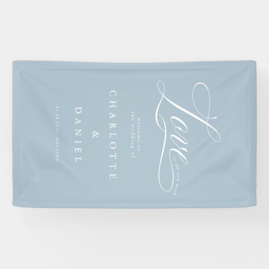 Liefde is alles wat je nodig hebt! Elegant, trouwf Spandoek (Horizontaal)