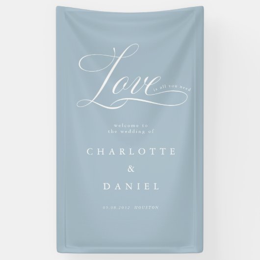 Liefde is alles wat je nodig hebt! Elegant, trouwf Spandoek (Verticaal)