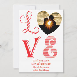 Liefde is alles wat je nodig hebt Hart Rood Modern Feestdagenkaart