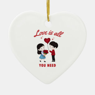 Liefde is alles wat je nodig hebt keramisch ornament