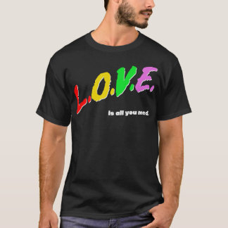 Liefde is alles wat je nodig hebt Rainbow Retro Ty T-shirt