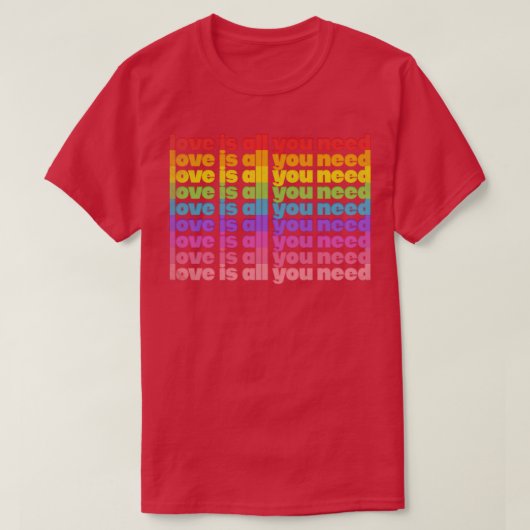 Liefde is alles wat je nodig hebt Rainbow Retro Ty T-shirt (Design voorkant)