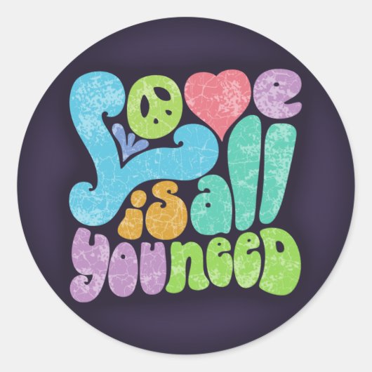 Liefde is alles wat je nodig hebt ronde sticker (Voorkant)