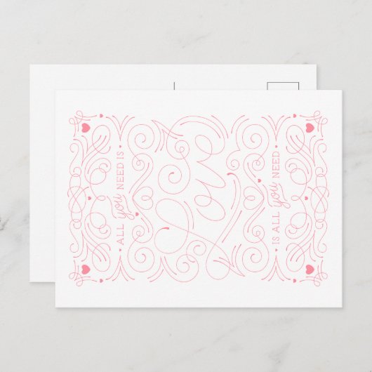 LIEFDE IS ALLES WAT JE NODIG HEBT / VALENTIJNSDAG  FEESTDAGENKAART (Voorkant / Achterkant)