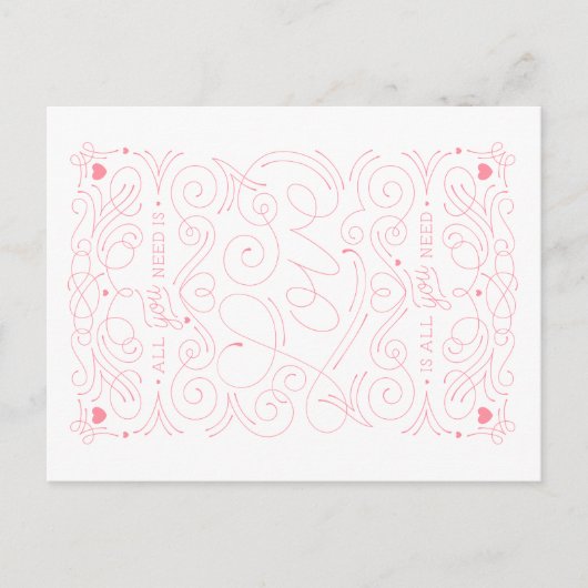 LIEFDE IS ALLES WAT JE NODIG HEBT / VALENTIJNSDAG  FEESTDAGENKAART (Voorkant)