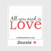 Liefde is alles wat je nodig hebt Vinyl Sticker (Vel)