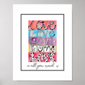 Liefde is alles wat je nodig hebt Whimsical Letter Poster (Voorkant)