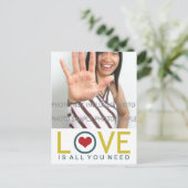 Liefde is alles wat je nodig hebt Yellow Blauwgroe Briefkaart (Staand voorkant)