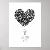 Liefde is alles wat je nodig hebt Zwarte Valentijn Poster (Voorkant)