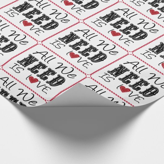 Liefde is alles wat we nodig hebben cadeaupapier (Hoek)
