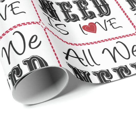 Liefde is alles wat we nodig hebben cadeaupapier (Rol Hoek)