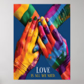 Liefde is alles wat we nodig hebben, kleurrijke pr poster (Voorkant)