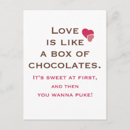 Liefde is als een doos chocolade briefkaart