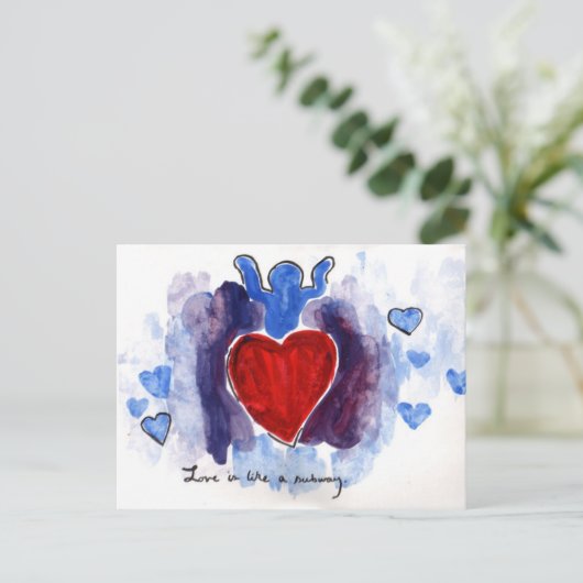 liefde is als een metro briefkaart (Staand voorkant)