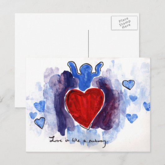 liefde is als een metro briefkaart (Voorkant / Achterkant)