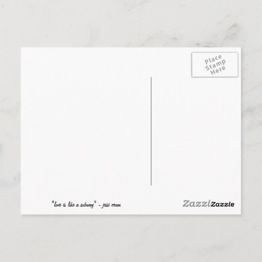 liefde is als een metro briefkaart (Achterkant)