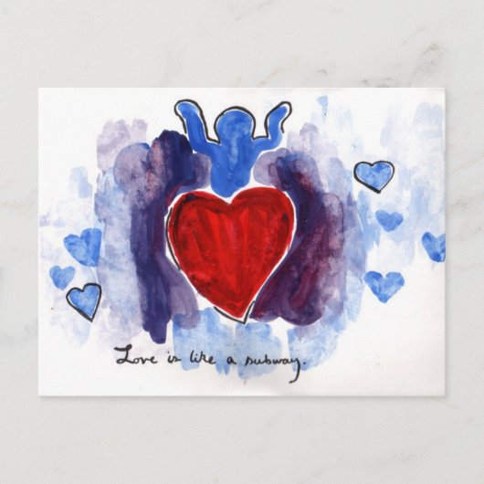 liefde is als een metro briefkaart (Voorkant)