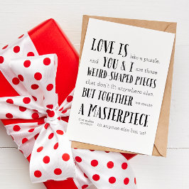 Liefde is als een puzzel & we creëer een meesterwe kaart