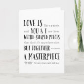 Liefde is als een puzzel & we creëer een meesterwe kaart (Voorkant)
