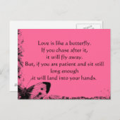 Liefde is als een vlinder Briefkaart (Voorkant / Achterkant)