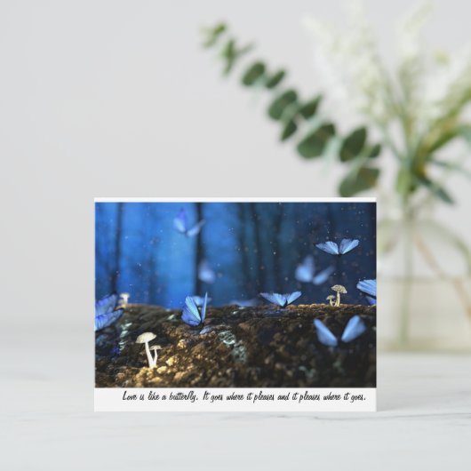 Liefde is als een vlinder briefkaart (Staand voorkant)