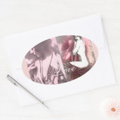 Liefde is als een wild roos ovale sticker (Envelop)