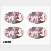 Liefde is als een wild roos ovale sticker (Vel)