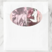 Liefde is als een wild roos ovale sticker (Tas)